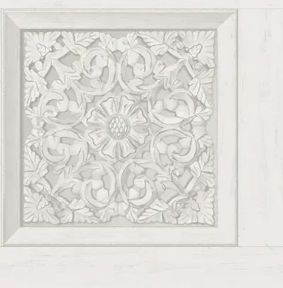 Carved Floral White Peel & Stick Wallpaper