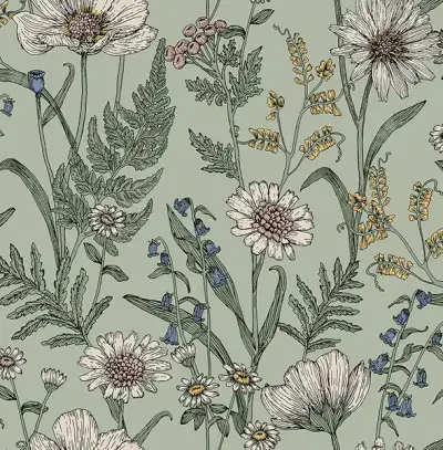 Spring Meadow Green Peel & Stick Wallpaper