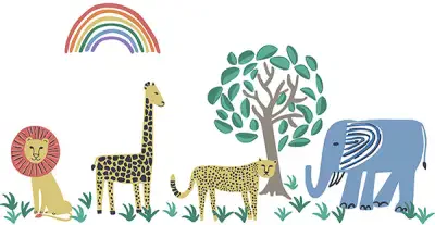 Safari Kingdom Wall Art Kit