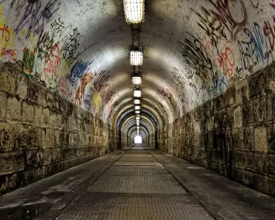 Graffiti Tunnel Wall Mural