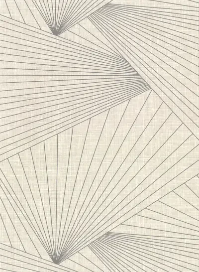 Berkeley Eggshell Geometric Faux Linen Wallpaper