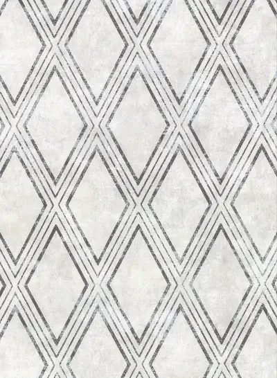 Dartmouth Light Grey Faux Plaster Geometric Wallpaper