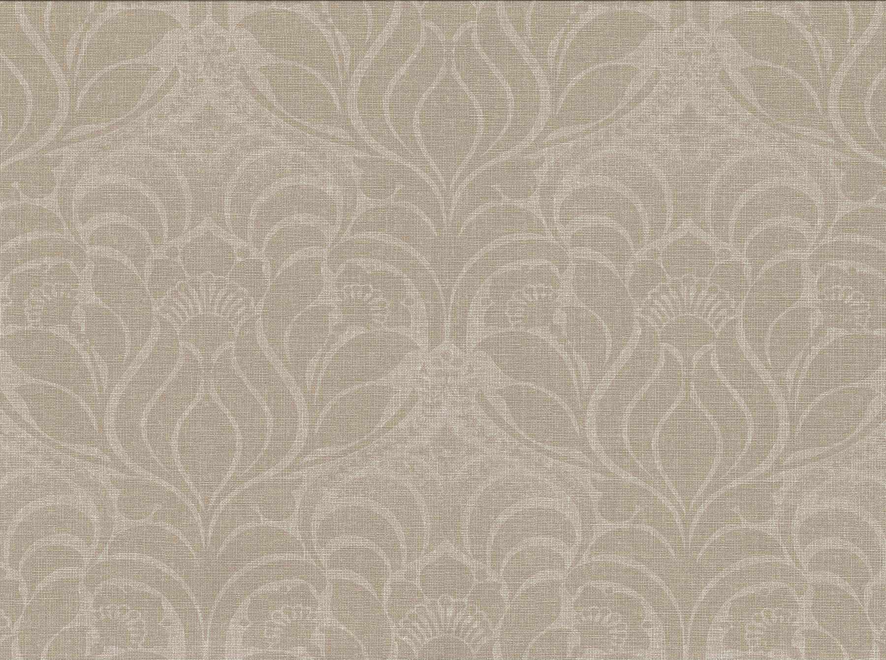 Sandor Light Brown Damask Wallpaper