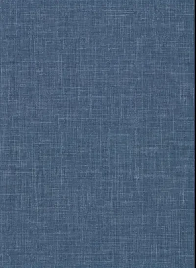Upton Indigo Faux Linen Wallpaper