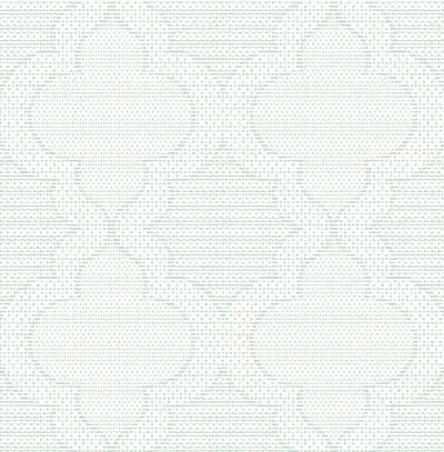 Ernest Turquoise Quilted Quatrefoil Wallpaper