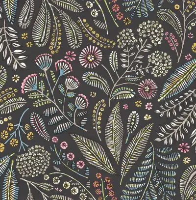 Briar Charcoal Floral Wallpaper