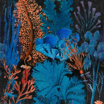 CORAL REEF Ultramarine Blue, Black, Orange