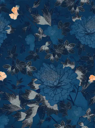 THE CANTONESE GARDEN Indigo Blue