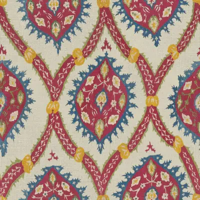 OTTOMAN Taupe Red, Taupe, Yellow, Blue