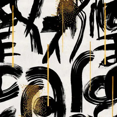GESTURAL ABSTRACTION Black, White, Gold