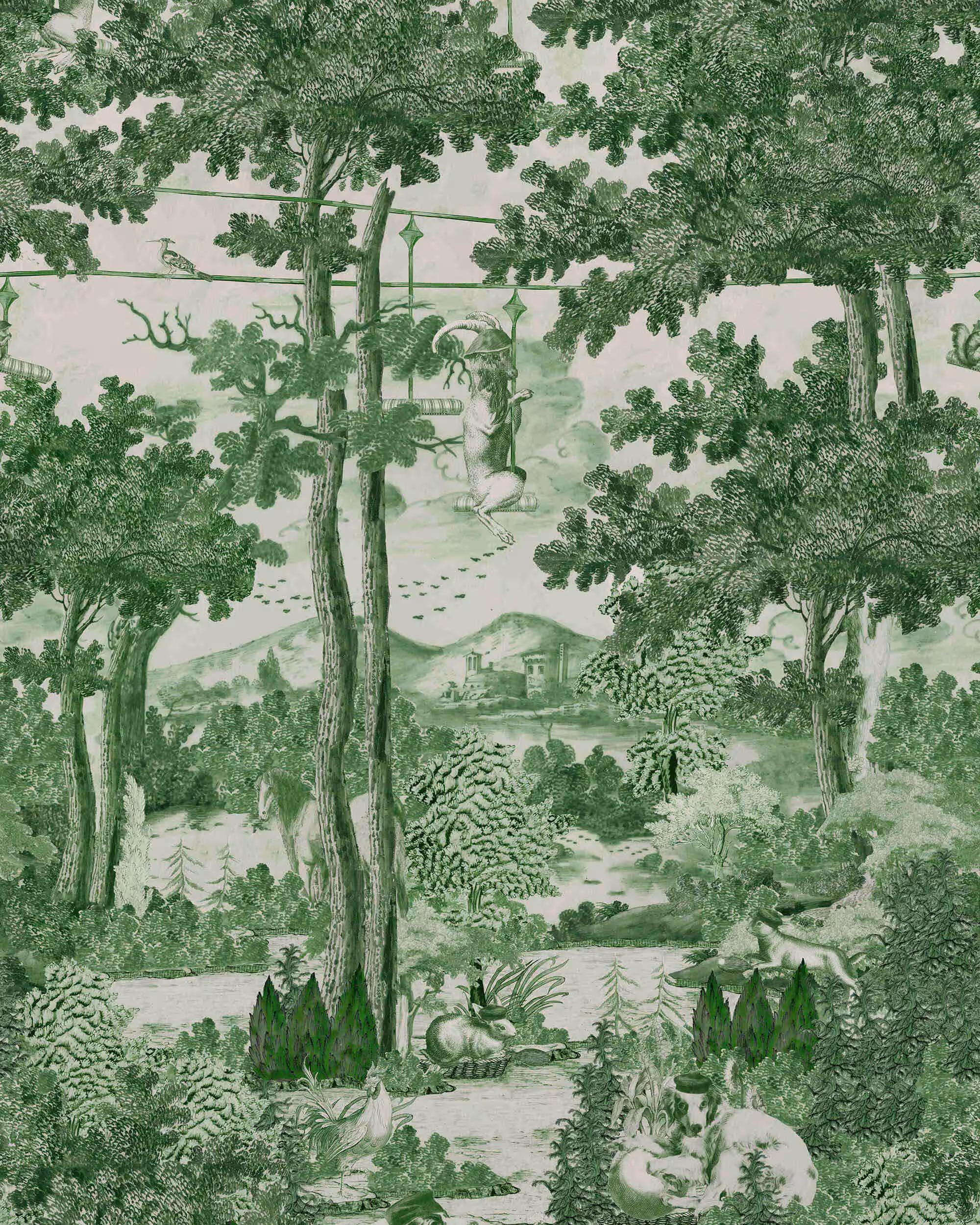 Toile Du Carpathians Evergreen Wallpaper