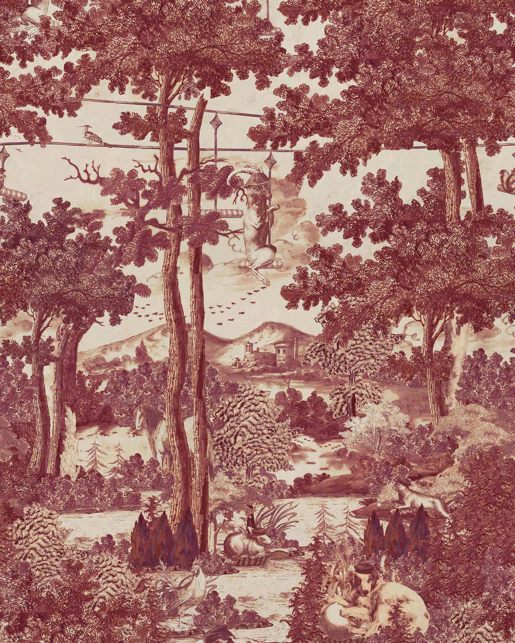 Toile Du Carpathians Ruby Wallpaper