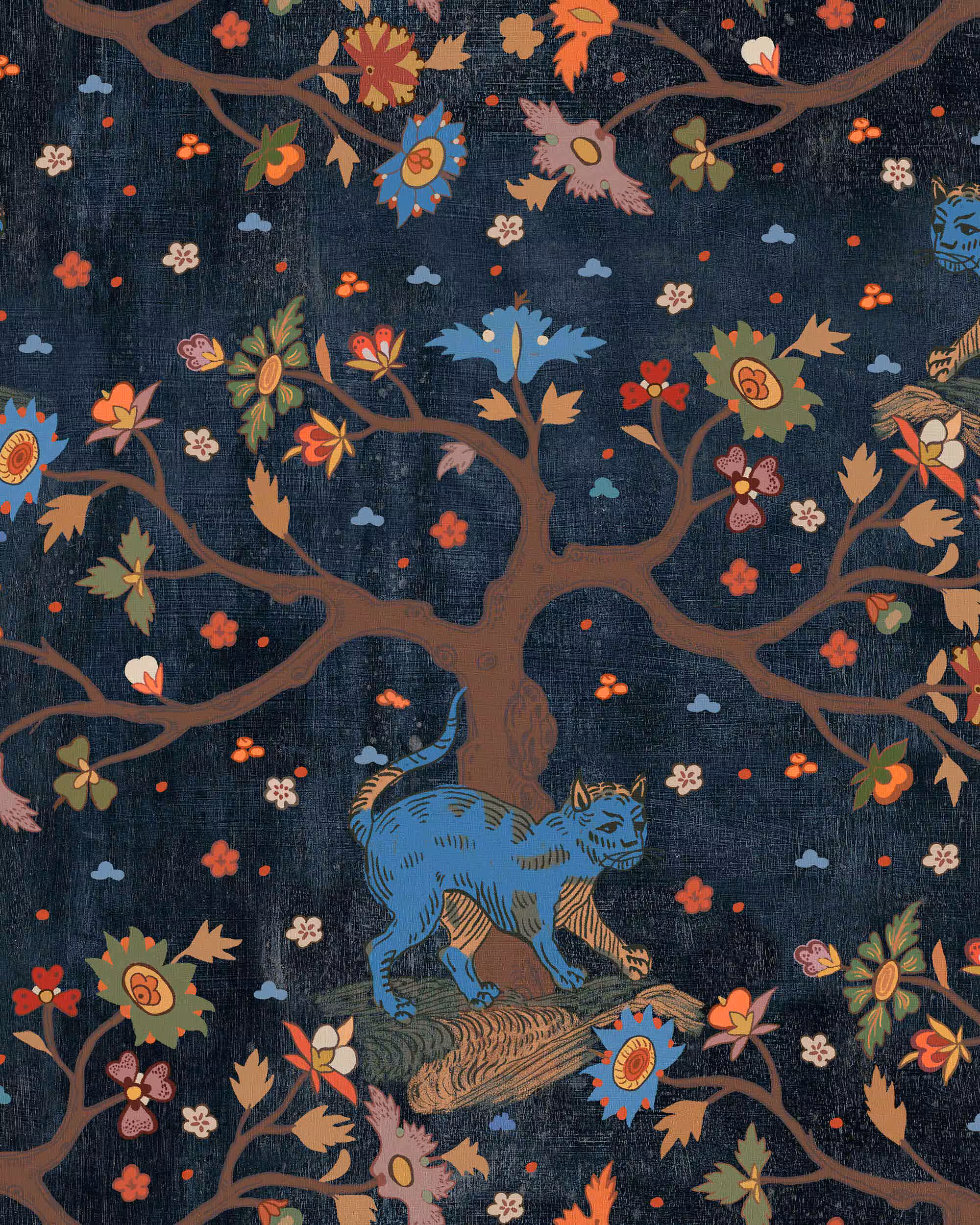 Tree of Life Anthracite Wallpaper