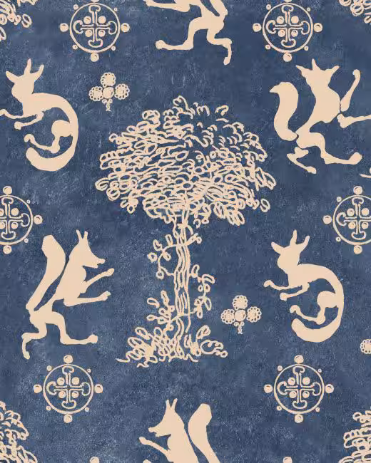 The Silly Fox Denim Wallpaper