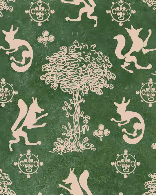 The Silly Fox Emerald Wallpaper