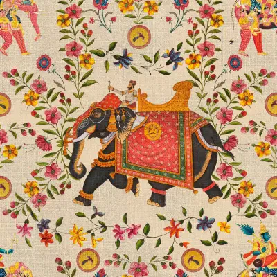 ARISTOCRACY Taupe Yellow, Red, Taupe, Black