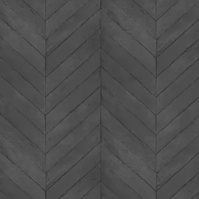 Chevron Wood-like Wallpaper in Black 
