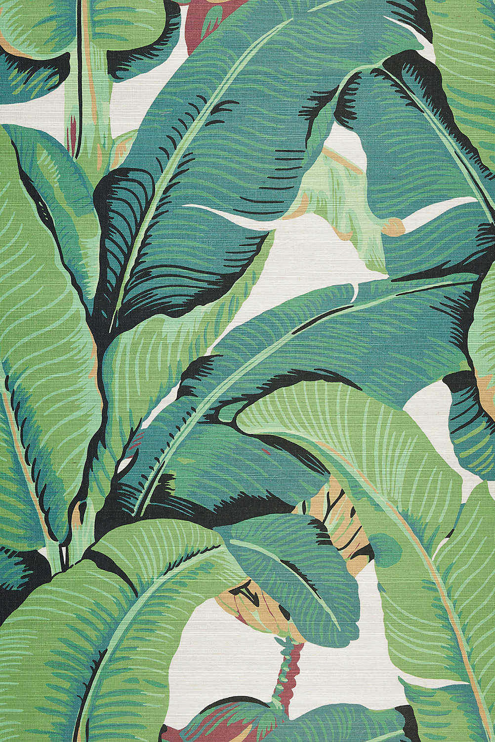 Hinson Palm – Grasscloth in Silver Gray