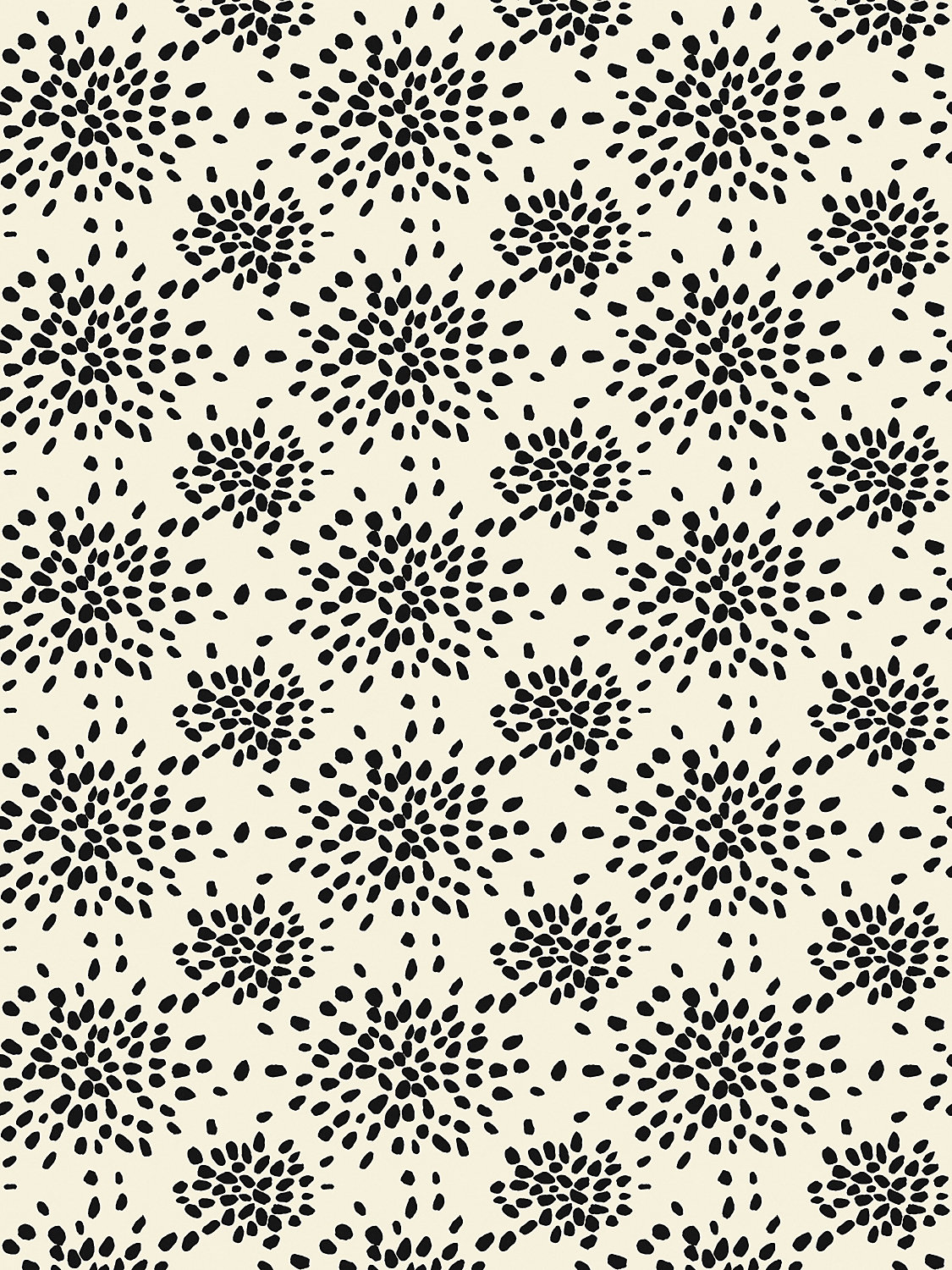 Fireworks in Black on Off-White