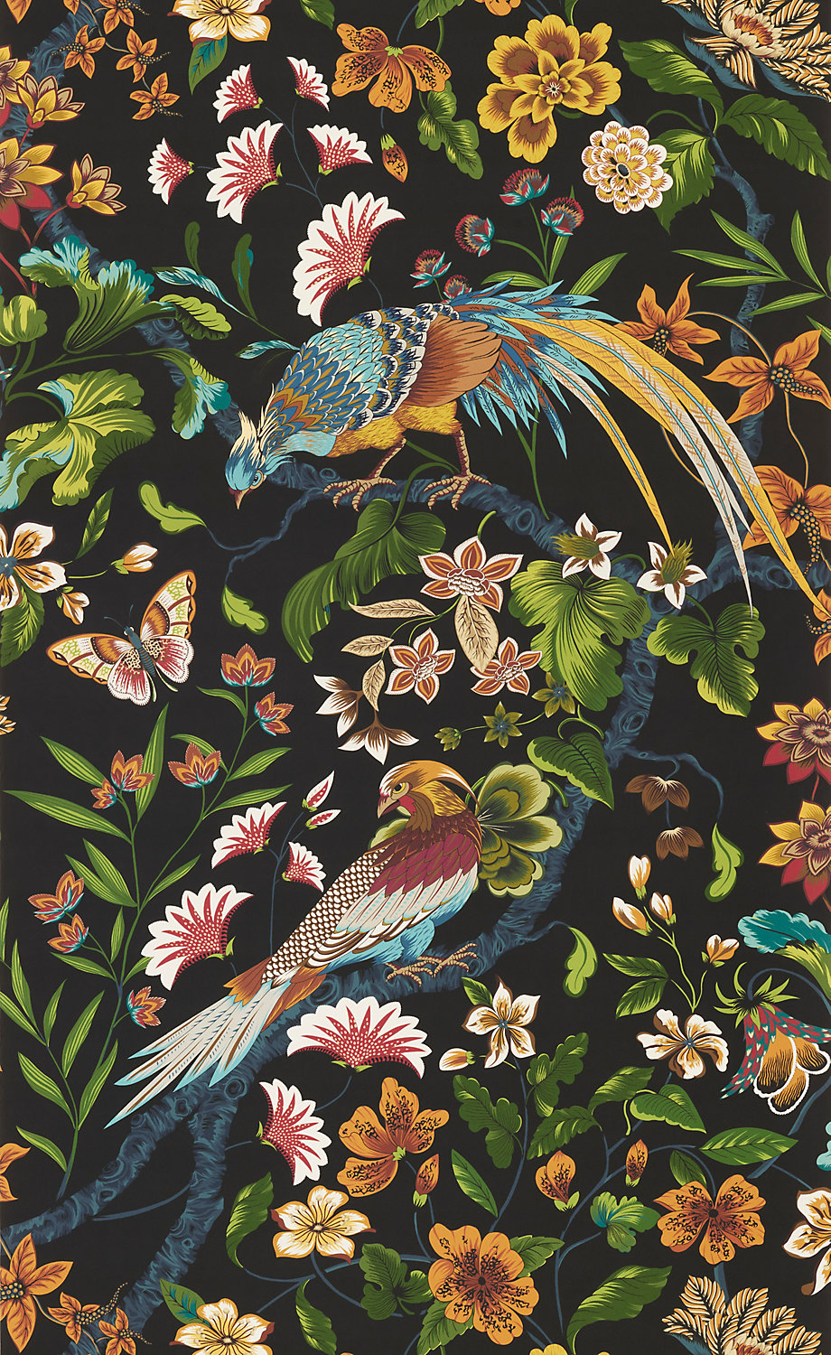 Botany Bay Wallcovering in Black Ruby