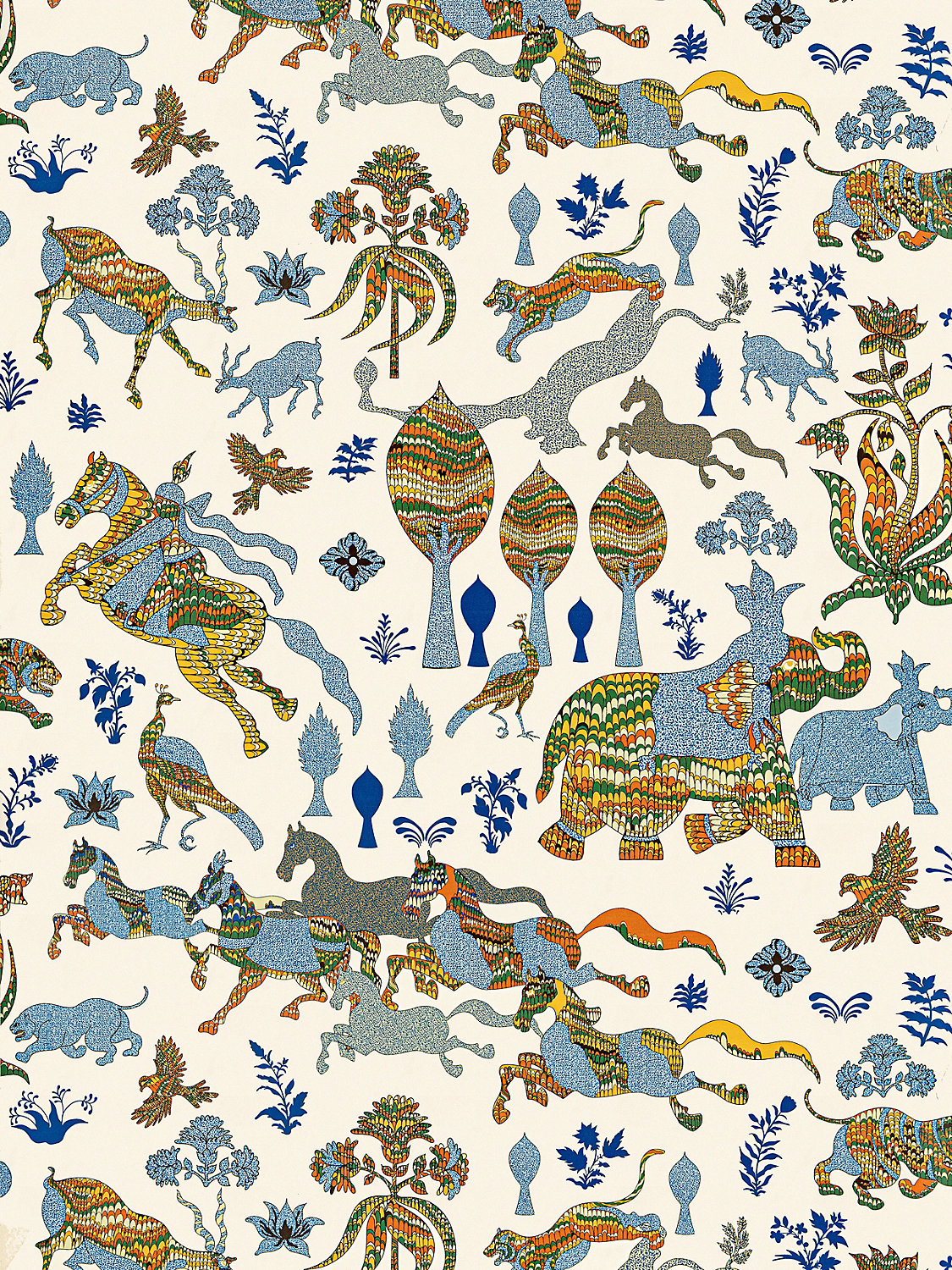 Legends Wallcovering in Tropical Blue