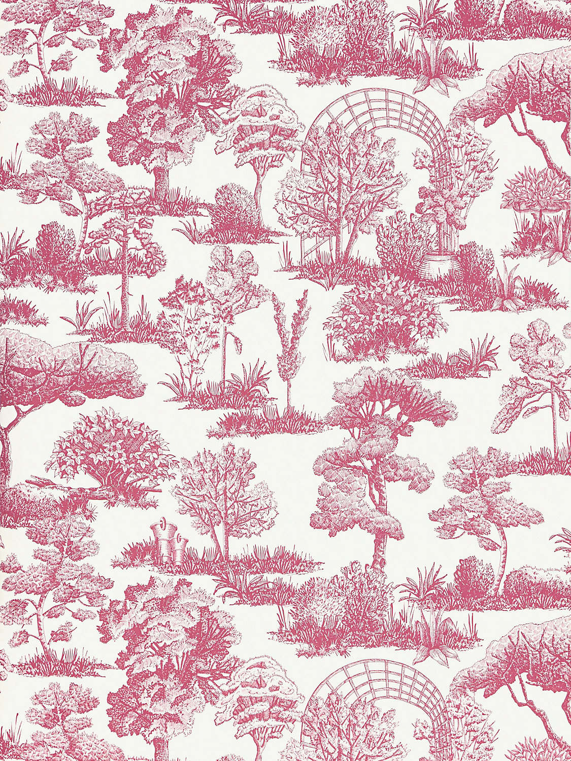 Garden Toile in Raspberry