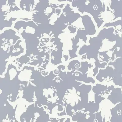 Shantung Silhouette Print in Wisteria