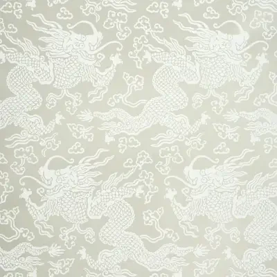Ruan Dragon Damask in warm silver