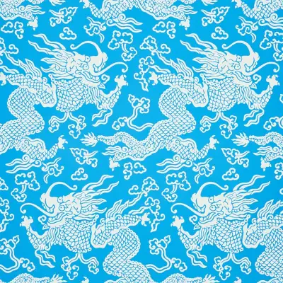 Ruan Dragon Damask in blue