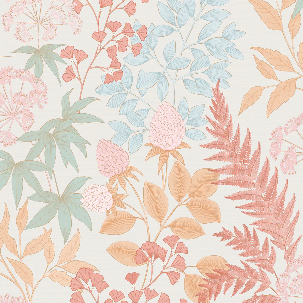 Gilded Bloom White Wallpaper