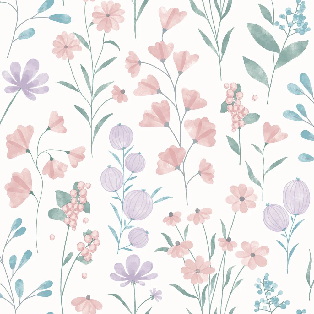 Floral Candy Pink Wallpaper