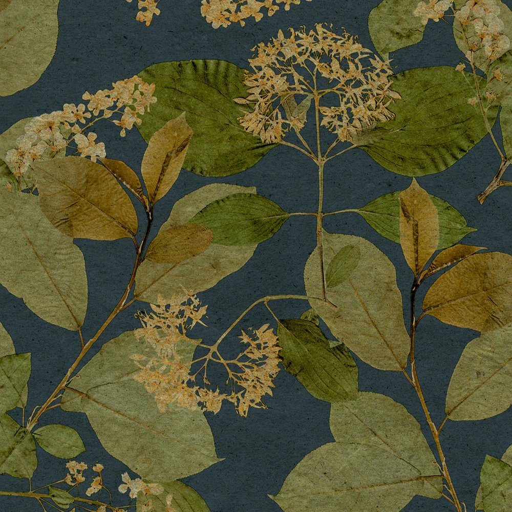 Castanum Bloom Navy Wallpaper