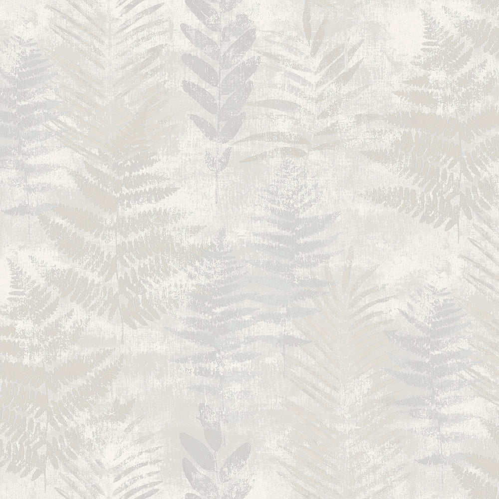 Fern Horizon White Wallpaper