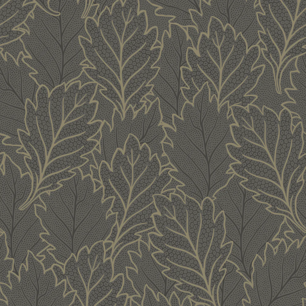 Quercus Leaves Gray Wallpaper