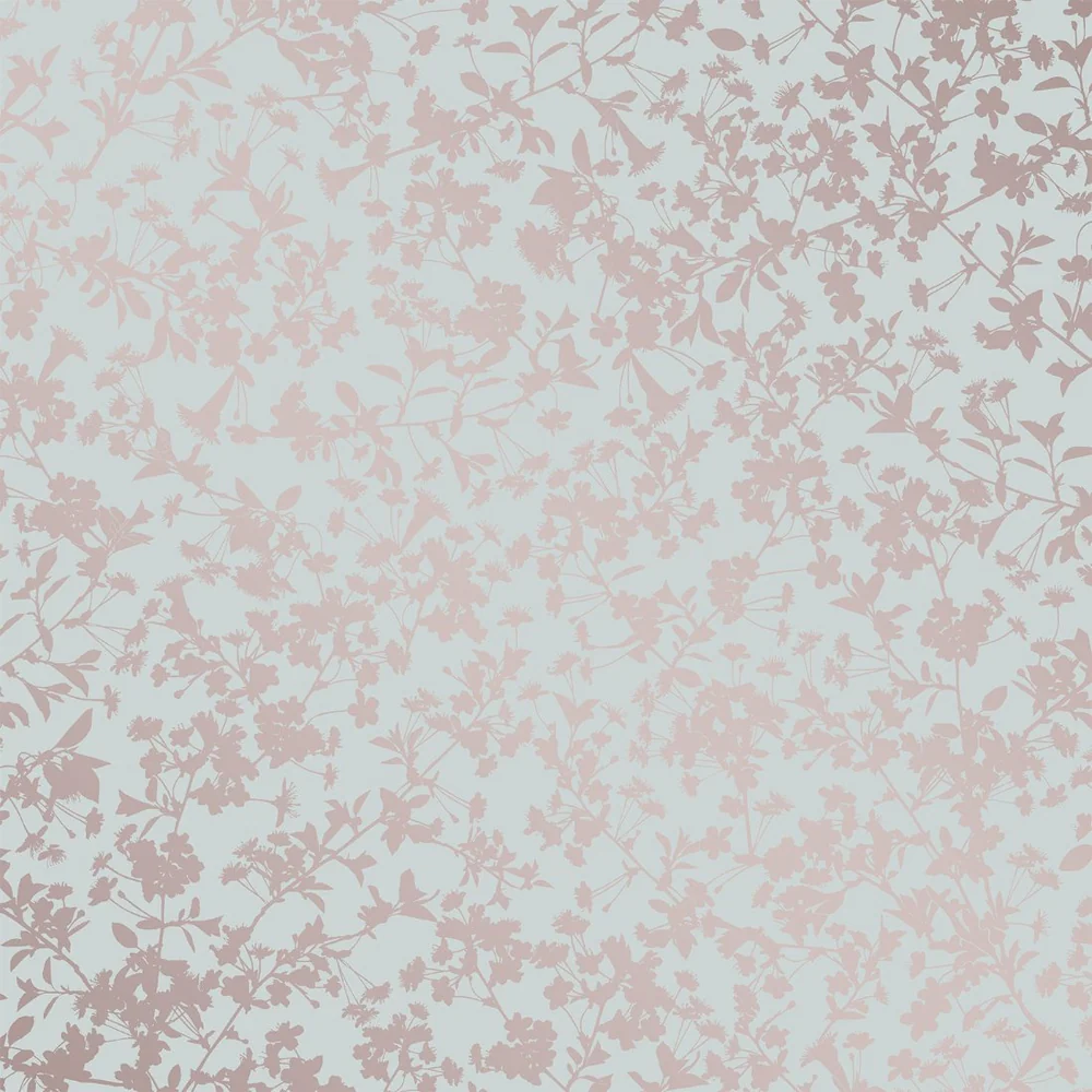 Shimmering Floral Canopy Pink Wallpaper