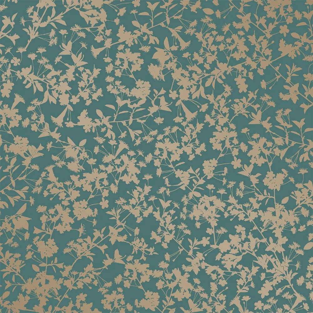 Shimmering Floral Canopy Dark Green Wallpaper