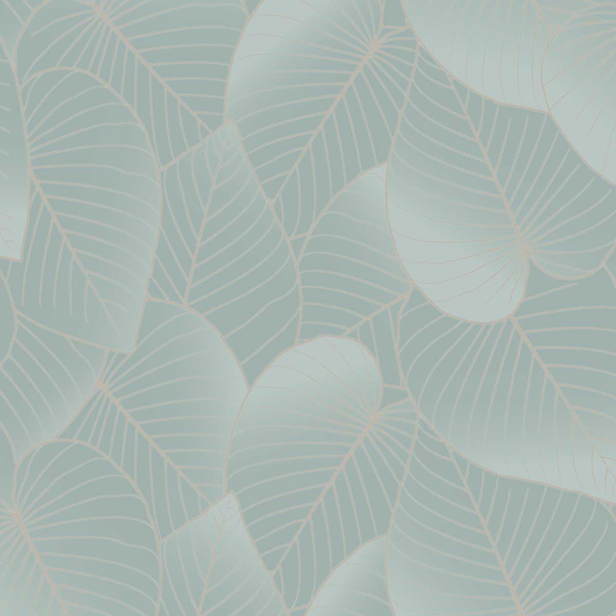 Graphic Leaves Light Green Wallpaper