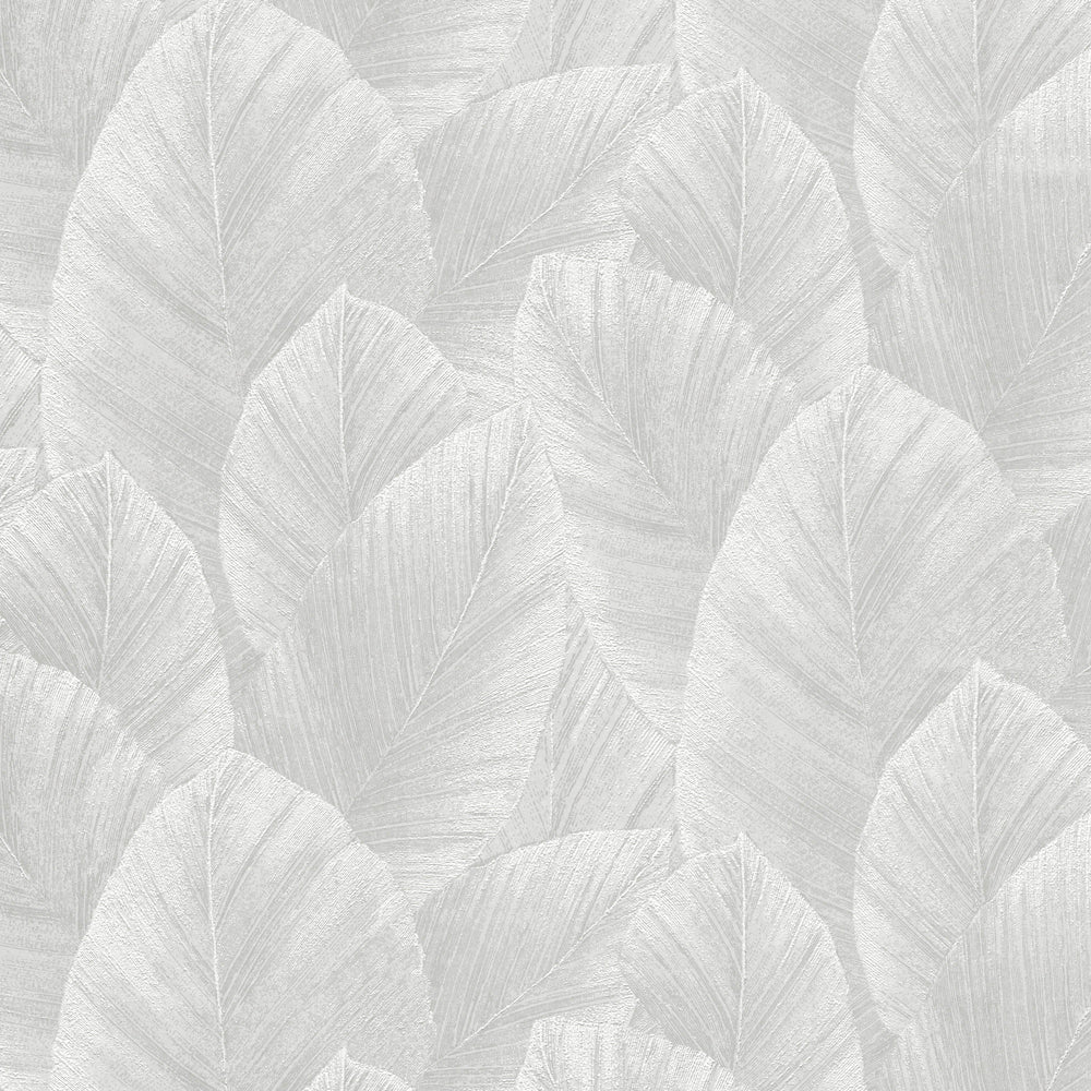 Etched Palm Canopy Light Grey Wallpaper