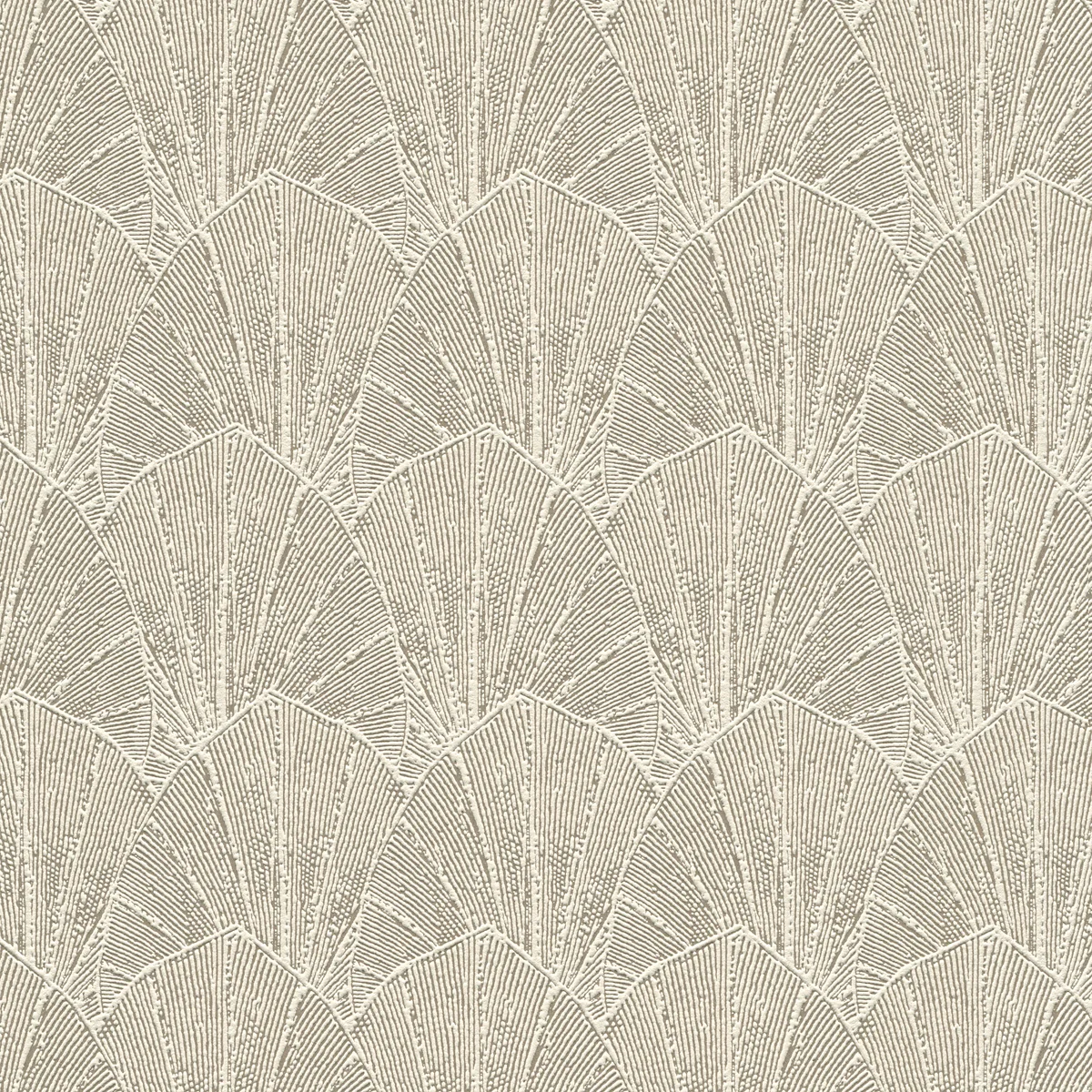 Sculpted Fan Leaf Gold Wallpaper