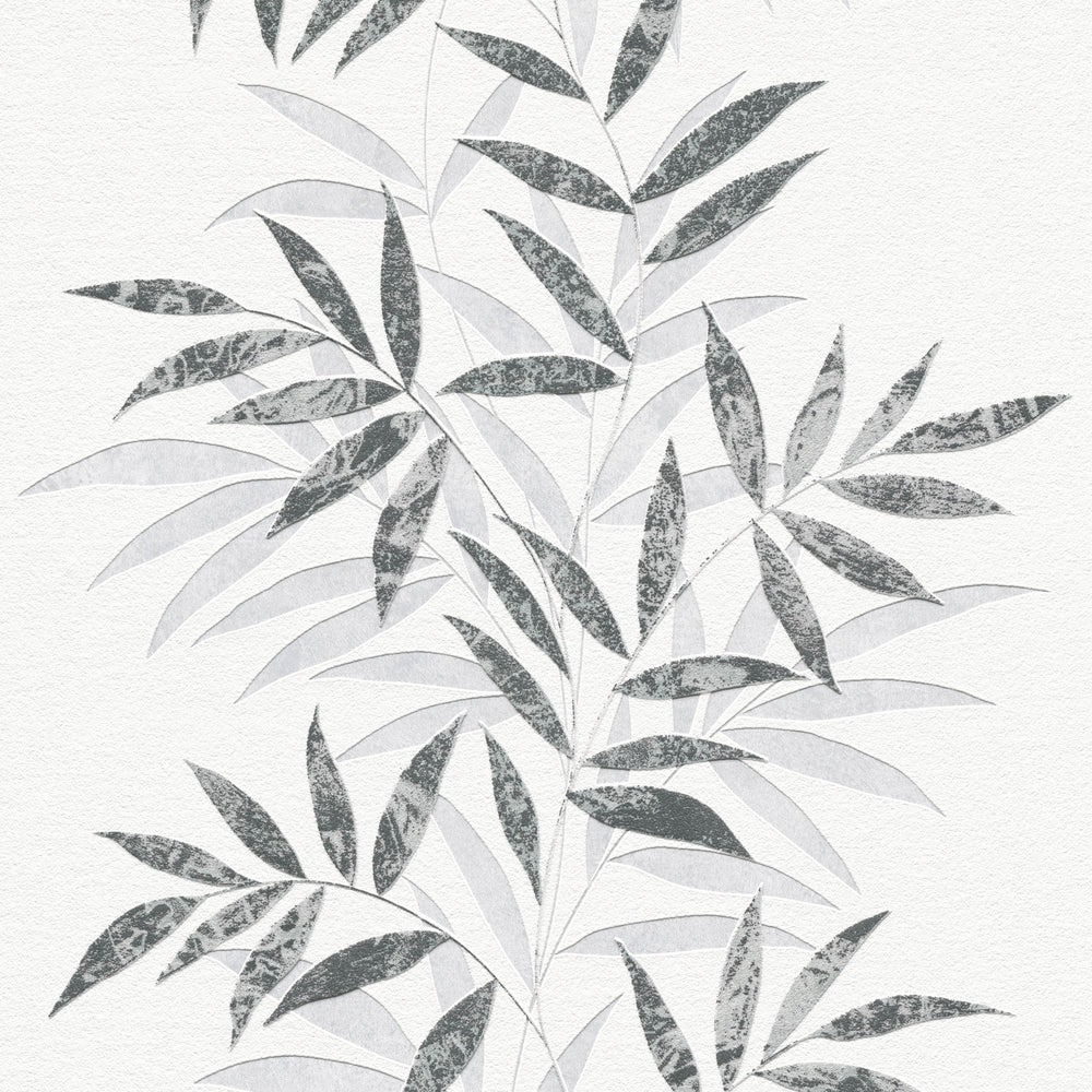 Raised Bamboo Leaf Pink Wallpaper