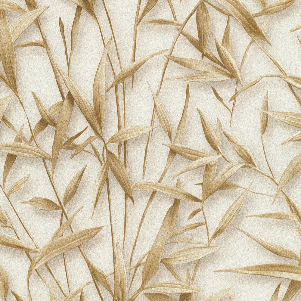 Sylvan Bamboo Fronds Brown Wallpaper