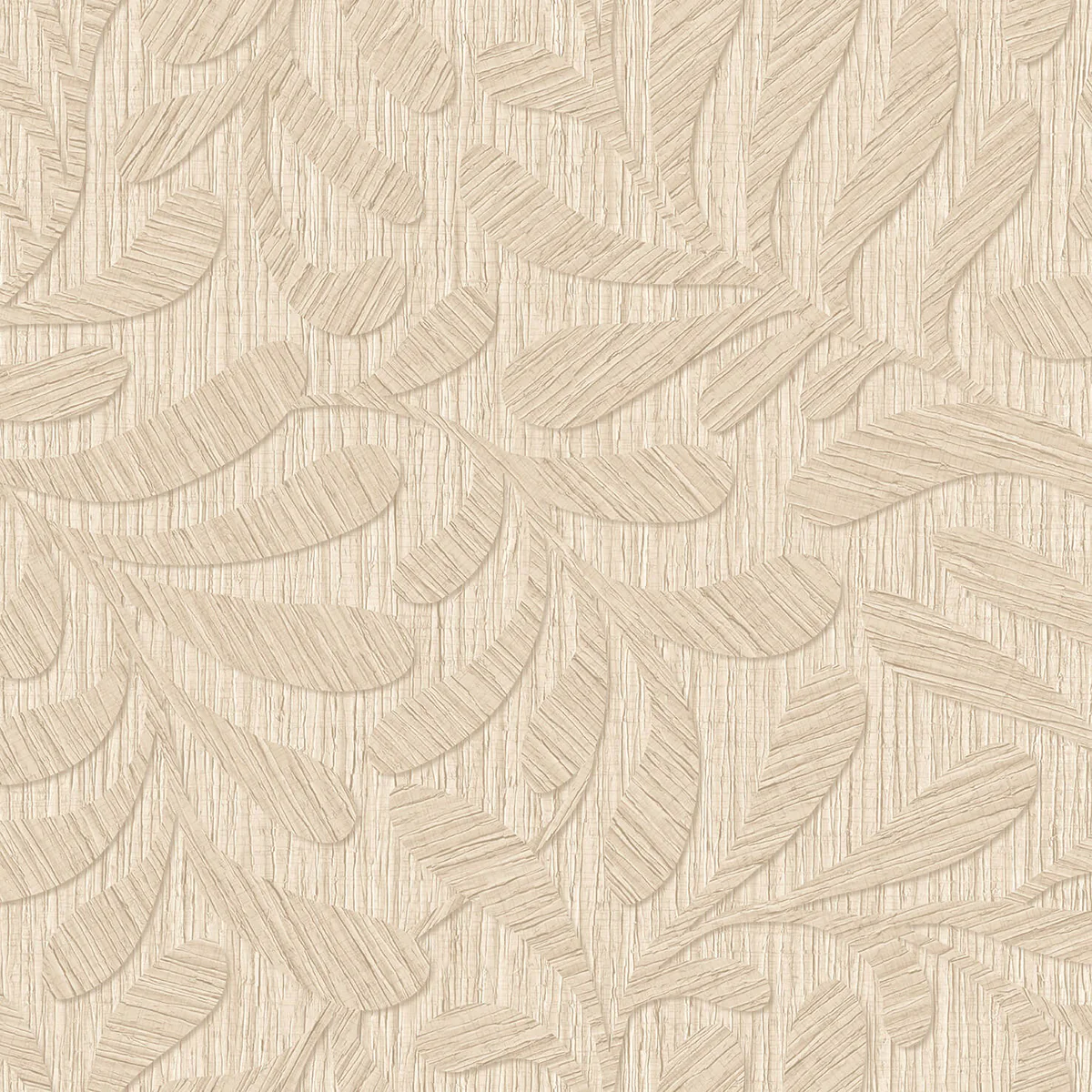 Carved Foliage Natural Wallpaper