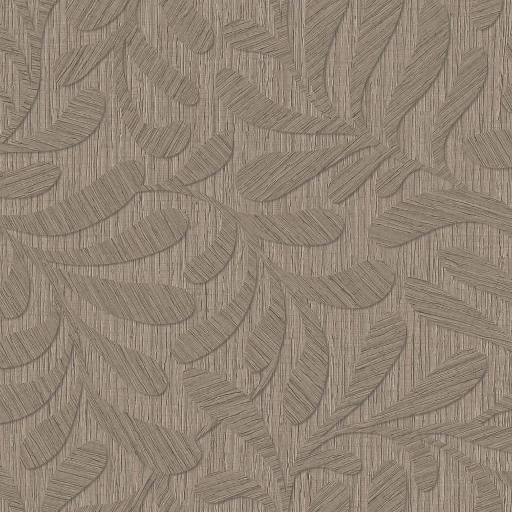 Carved Foliage Roasted Cashew Wallpaper