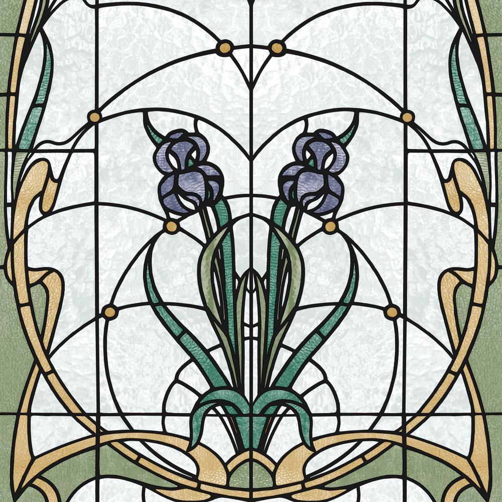 Floral Stained Glass Purple Wallpaper