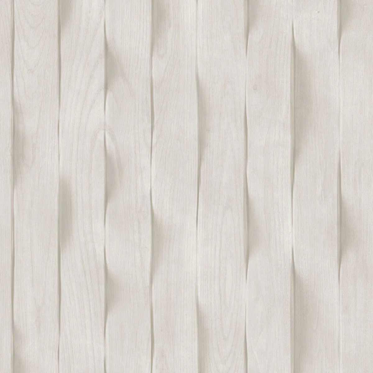 Wavy Wood Slats Light Grey Wallpaper