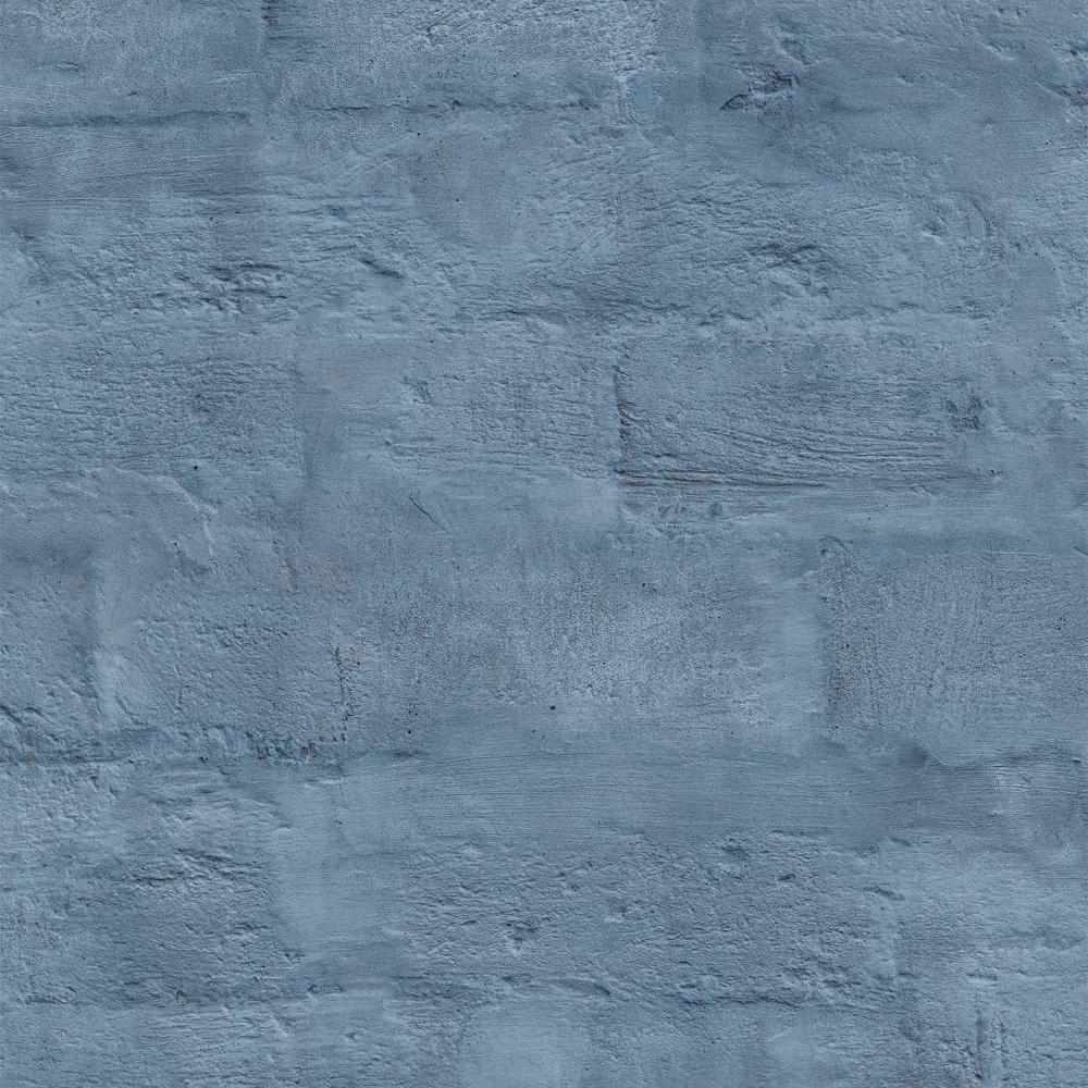 Painted Loft Bricks Blue Wallpaper