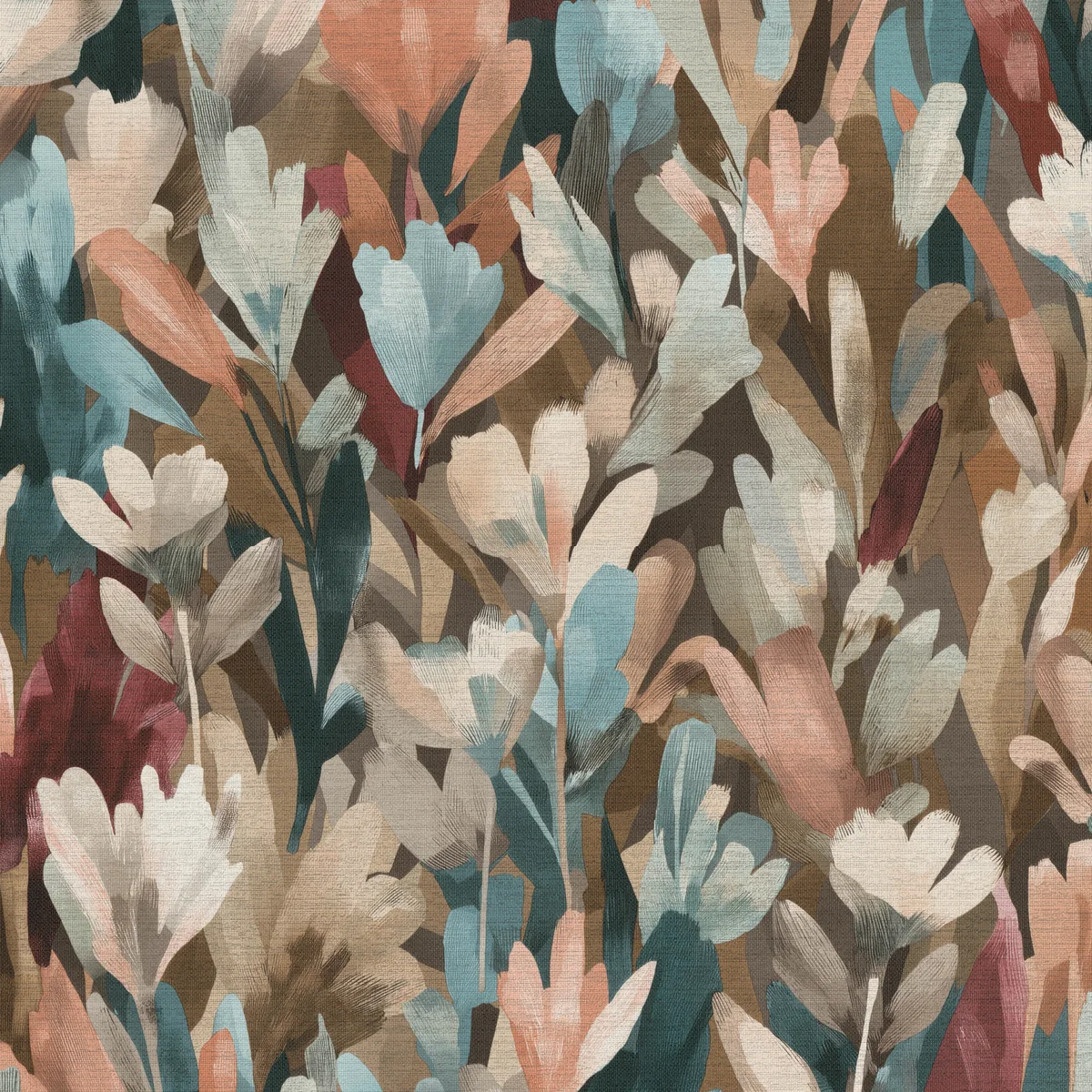 Sylvan Blooms Brown Wallpaper