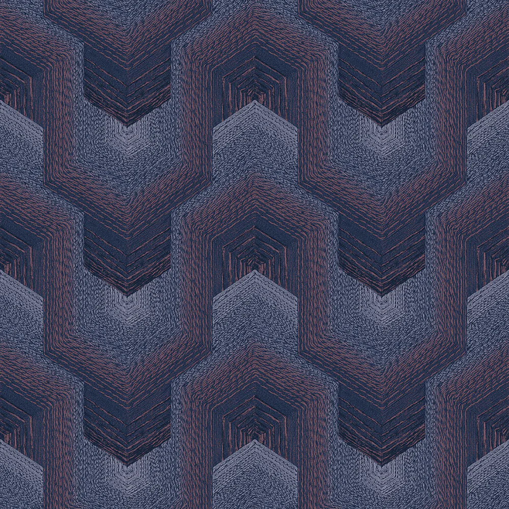 Embroidered Polygonal Dream Purple Wallpaper