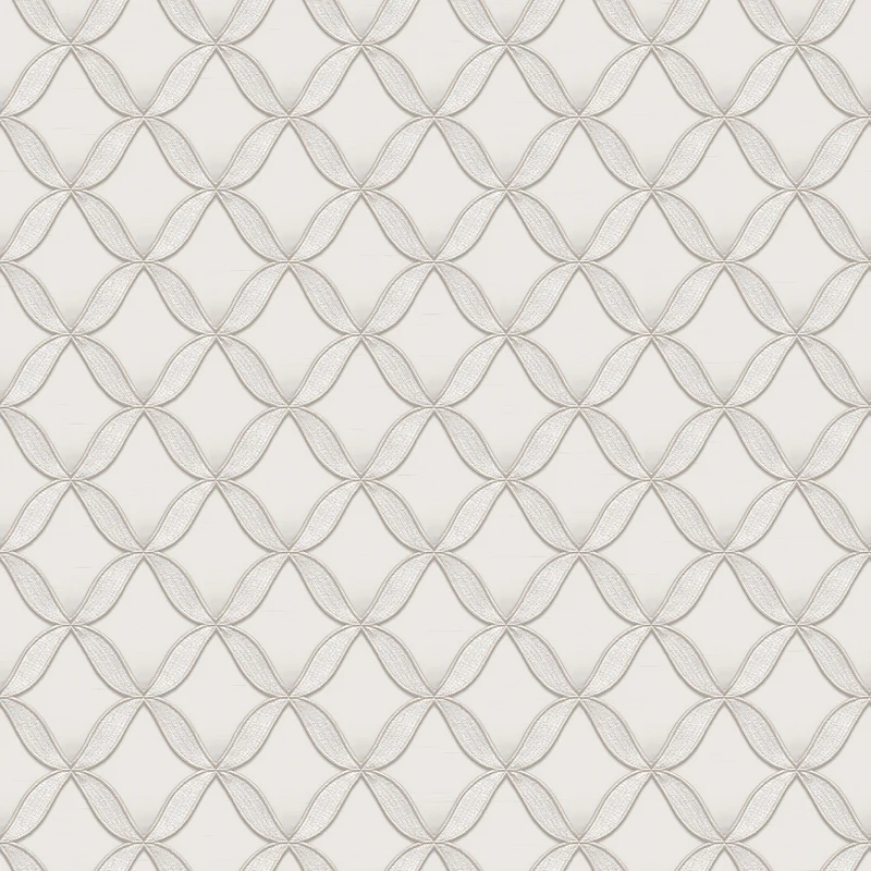 Geometric Trellis Silver Wallpaper