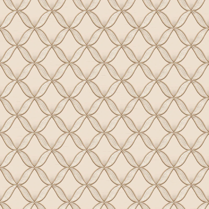 Geometric Trellis Gold Wallpaper